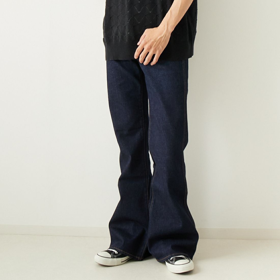 BIG JOHN [ビッグジョン] ボタンアップ ネオベルボトム [MH403B] 001 &&モデル身長：182cm 着用サイズ：30&&