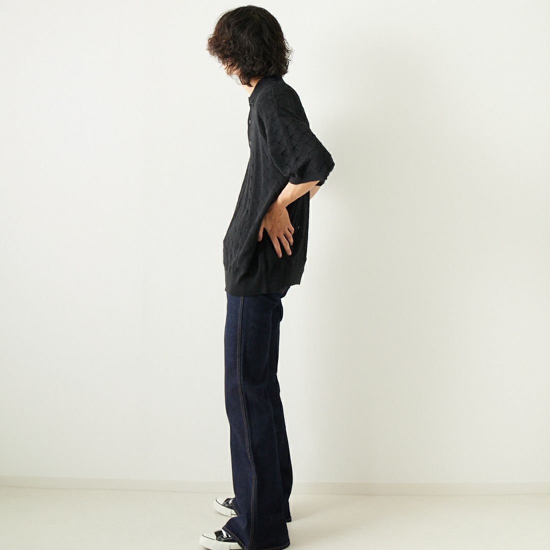 BIG JOHN [ビッグジョン] ボタンアップ ネオベルボトム [MH403B] 001 &&モデル身長：182cm 着用サイズ：30&&