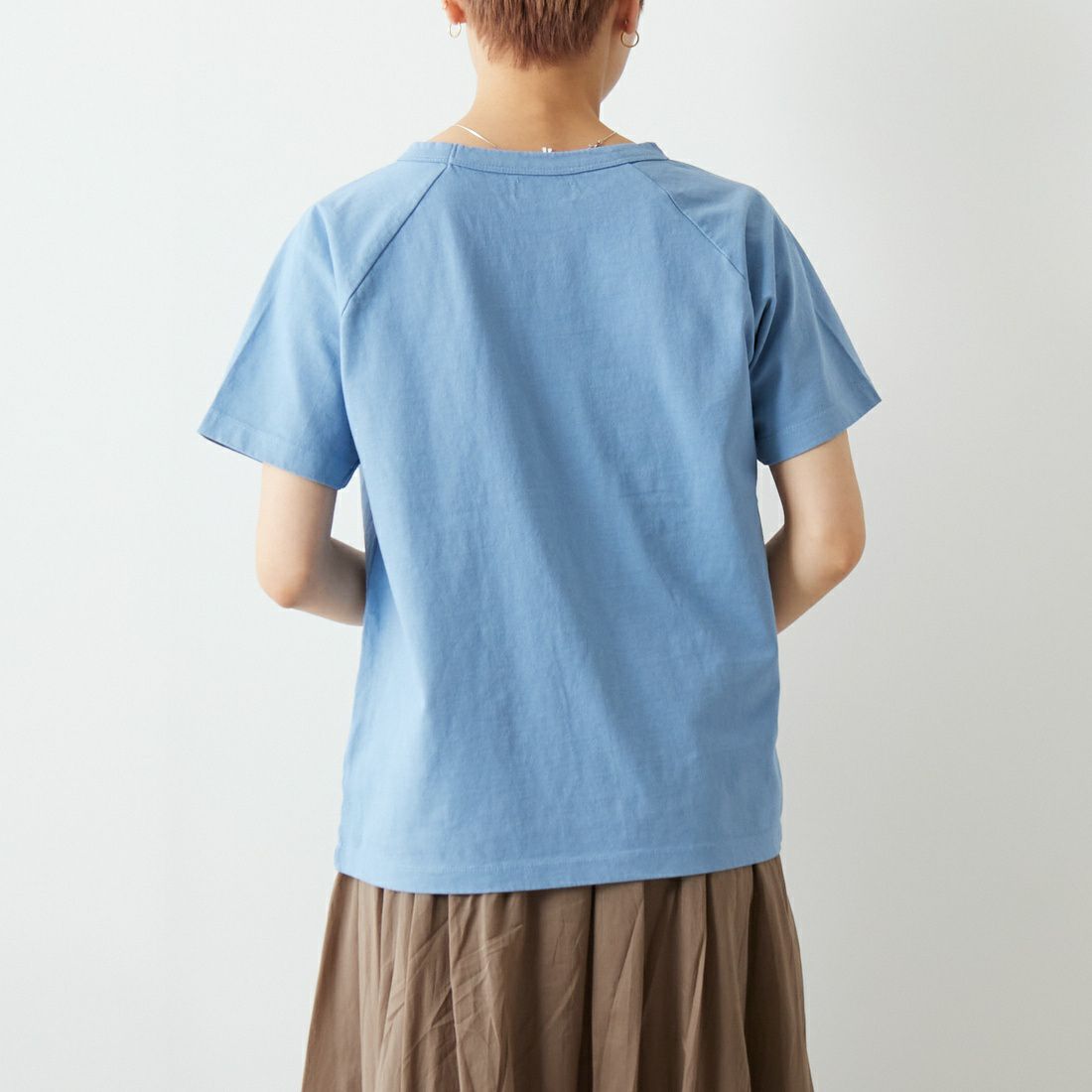 Jf Ready Made [ジェイエフレディメイド] USコットンラグランTシャツ [JFS-2113] 42 S.BLUE &&モデル身長：160cm 着用サイズ：1&&