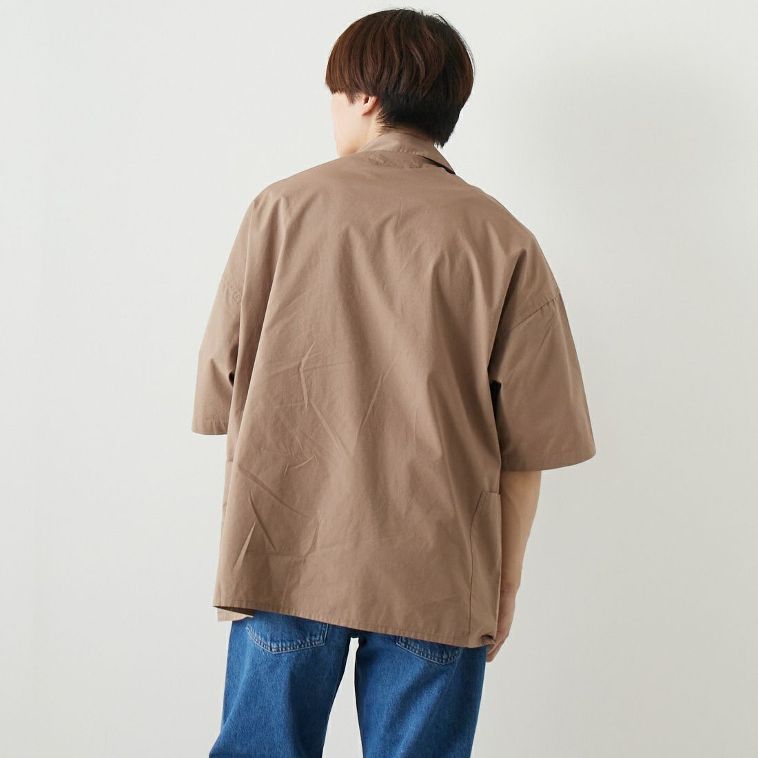 Noir Fabrik [ヌワールファブリック] ショートスリーブガーデニングシャツ [BPP480] BEIGE &&モデル身長：169cm 着用サイズ：M&&
