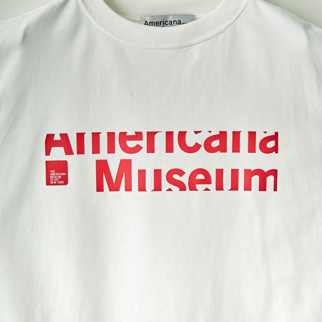 Americana × JEANS FACTORY [アメリカーナ × ジーンズファクトリー] 別注 クロップドワイドプリントTシャツ [ASO-M-649-2-JF] ｵﾌﾎﾜｲﾄ
