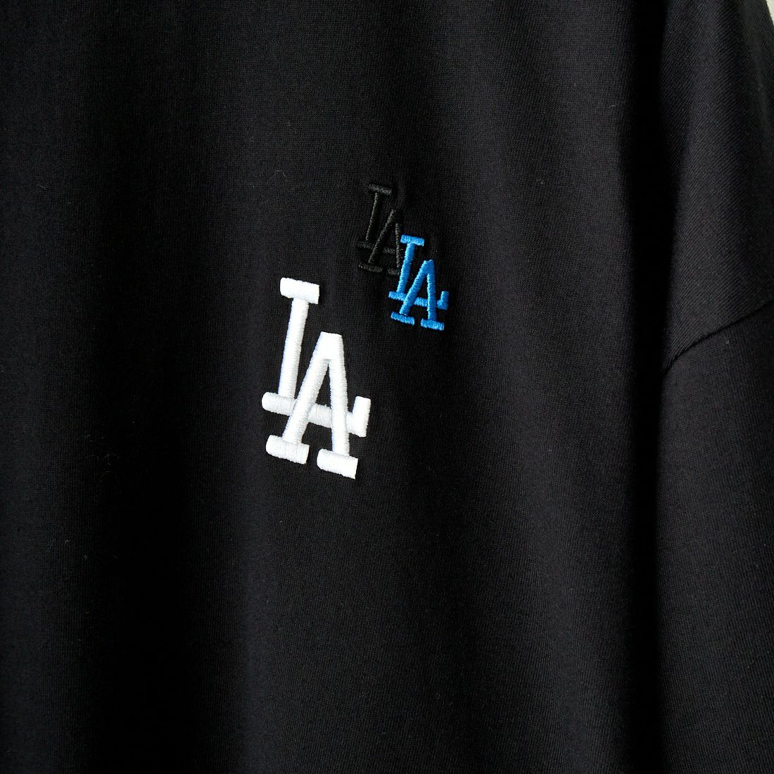 Fanatics [ファナティクス] 別注 MLB 3連ワンポイントロゴ刺繍 ショートスリーブTシャツ [ML0123SS0013-JF] LA WHITE LA BLACK