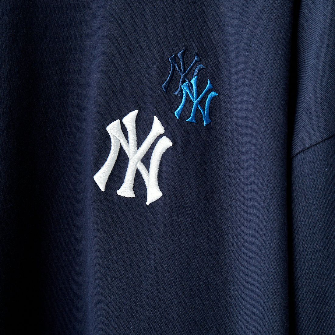 Fanatics [ファナティクス] 別注 MLB 3連ワンポイントロゴ刺繍 ショートスリーブTシャツ [ML0123SS0012-JF] NY NAVY