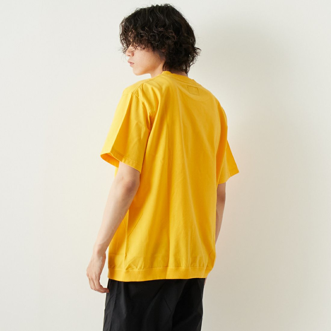 THE NORTH FACE PURPLE LABEL [ザ ノースフェイス パープルレーベル] ハイバルギーポケットTシャツ [NT3323N] MS MUSTARD &&モデル身長：182cm 着用サイズ：L&&