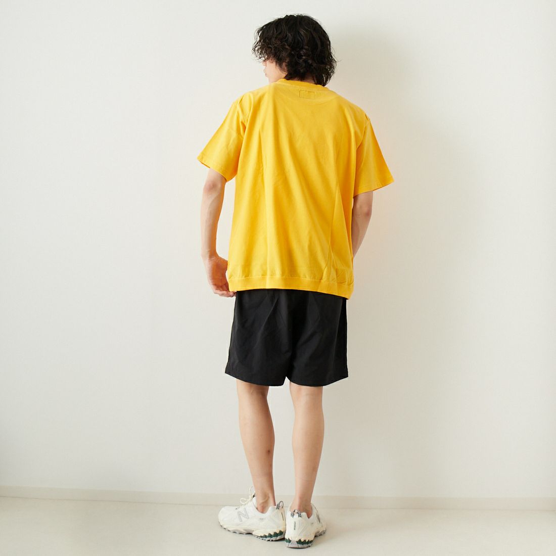 THE NORTH FACE PURPLE LABEL [ザ ノースフェイス パープルレーベル] ハイバルギーポケットTシャツ [NT3323N] MS MUSTARD &&モデル身長：182cm 着用サイズ：L&&