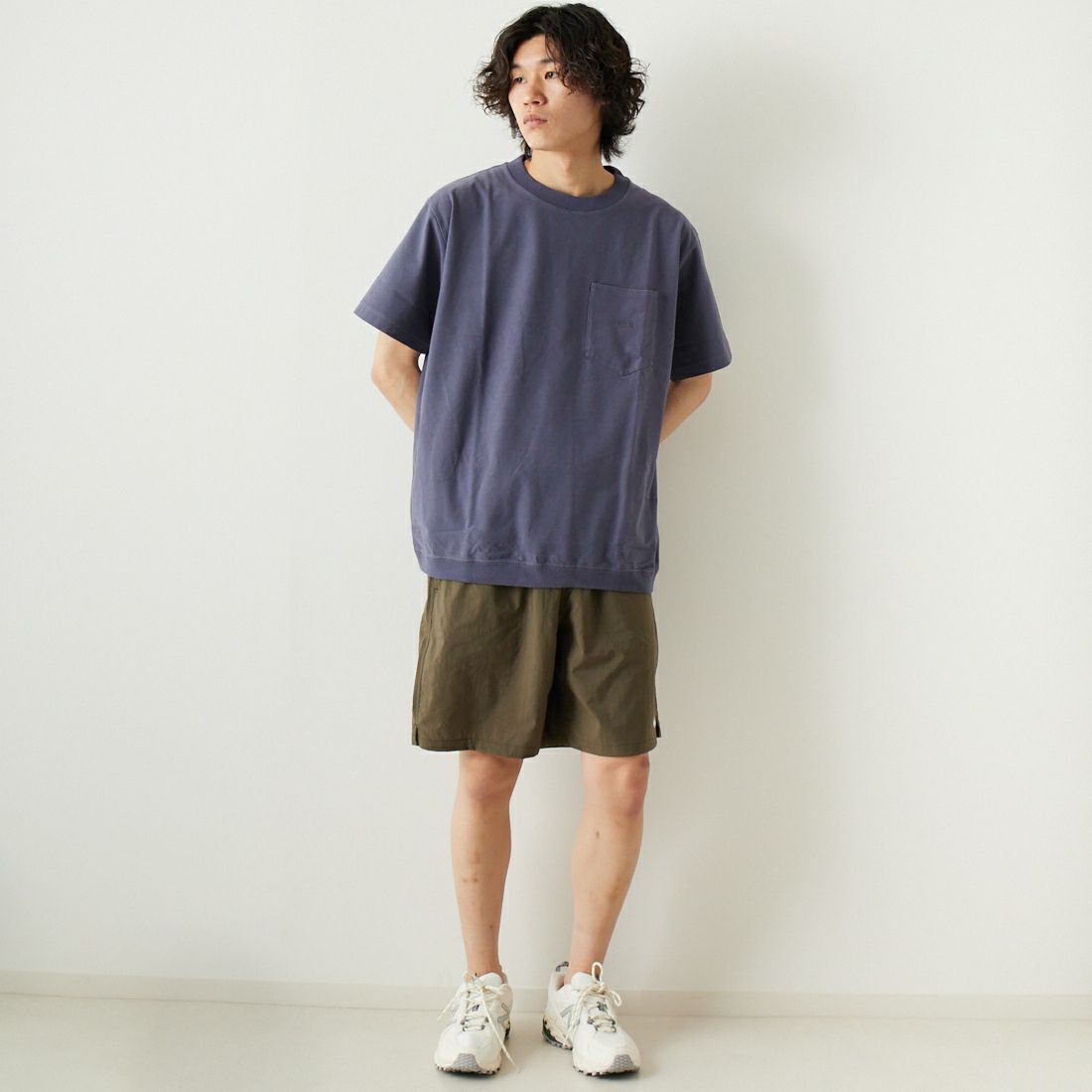 THE NORTH FACE PURPLE LABEL [ザ ノースフェイス パープルレーベル] ハイバルギーポケットTシャツ [NT3323N] VN VINTAGE &&モデル身長：182cm 着用サイズ：L&&