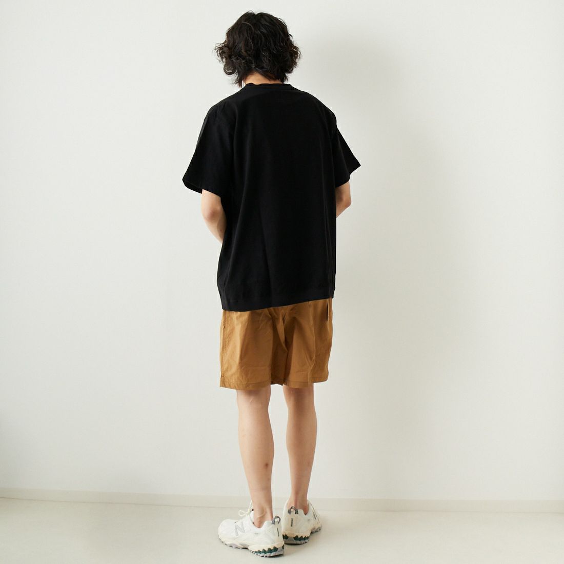 THE NORTH FACE PURPLE LABEL [ザ ノースフェイス パープルレーベル] ハイバルギーポケットTシャツ [NT3323N] K BLACK &&モデル身長：182cm 着用サイズ：L&&