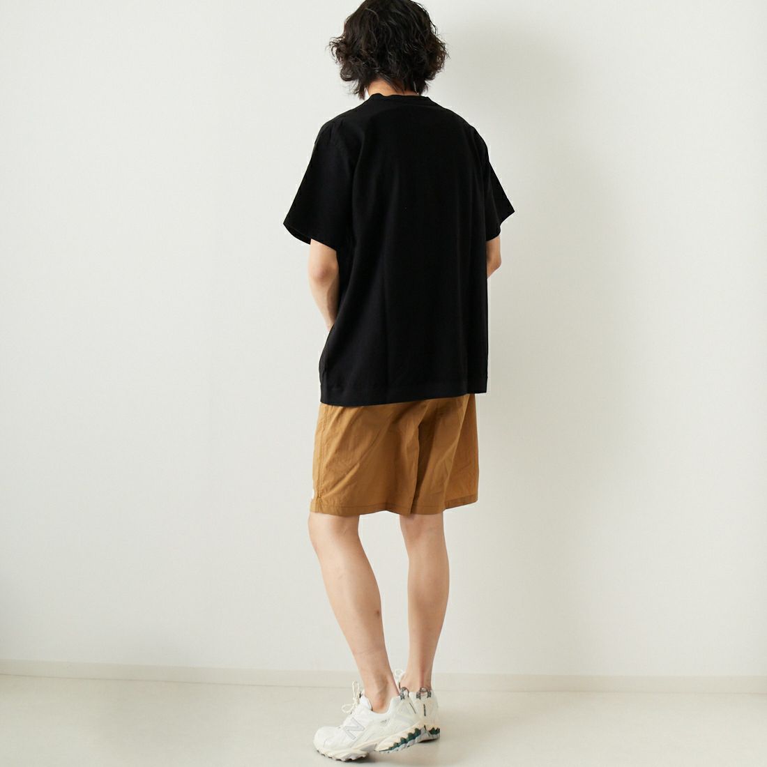 THE NORTH FACE PURPLE LABEL [ザ ノースフェイス パープルレーベル] ハイバルギーポケットTシャツ [NT3323N] K BLACK &&モデル身長：182cm 着用サイズ：L&&