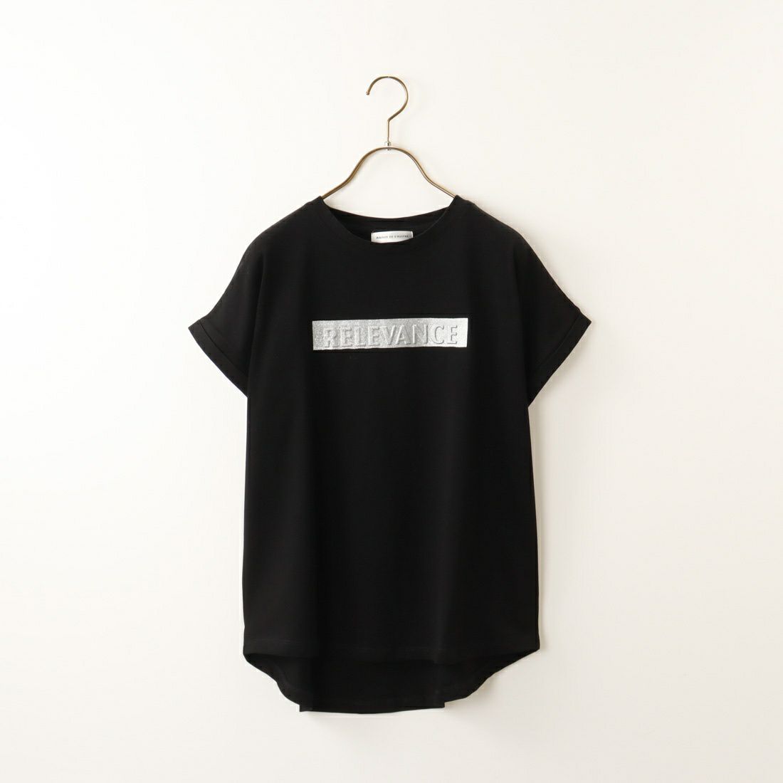 Maison de L'allure [メゾン ドゥ ラリュール] エンボスラメロゴプリントTシャツ [23122004] BLACK