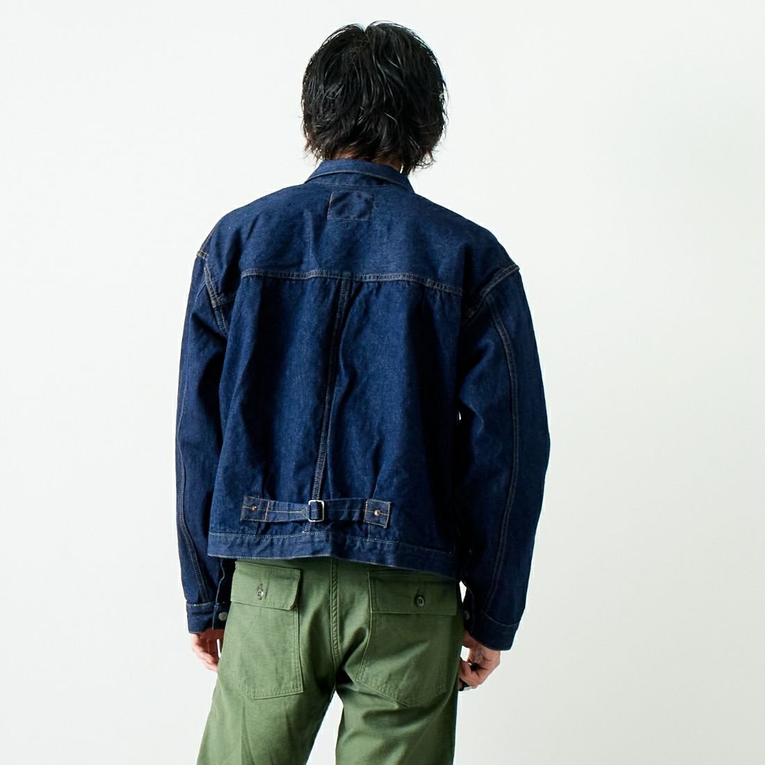 orSlow [オアスロウ] TYPE1 ヴィンテージウォッシュデニムジャケット [03-6011] 81 ONEWASH &&モデル身長：182cm 着用サイズ：5&&