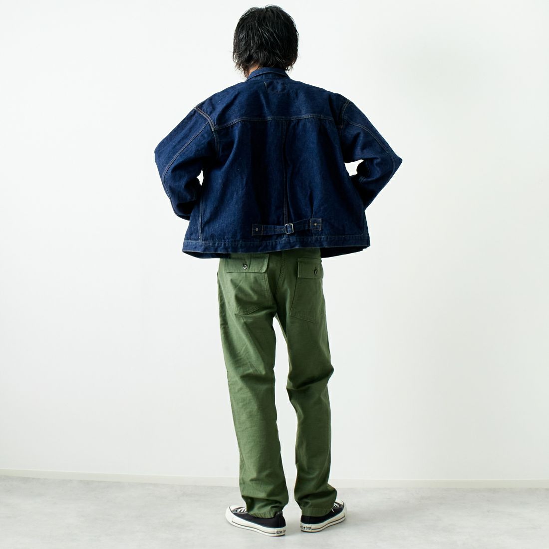 orSlow [オアスロウ] TYPE1 ヴィンテージウォッシュデニムジャケット [03-6011] 81 ONEWASH &&モデル身長：182cm 着用サイズ：5&&