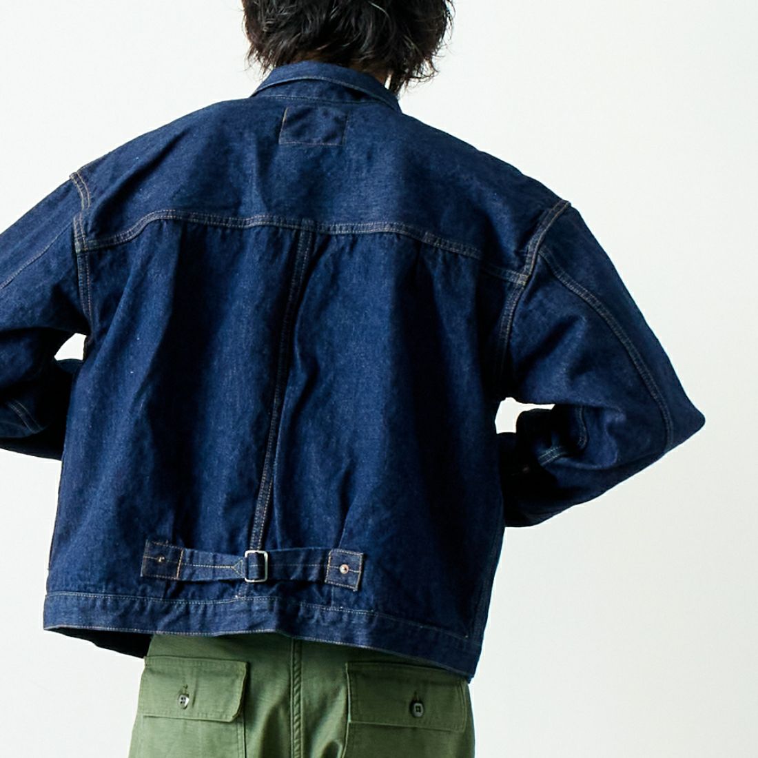 orSlow [オアスロウ] TYPE1 ヴィンテージウォッシュデニムジャケット [03-6011] 81 ONEWASH &&モデル身長：182cm 着用サイズ：5&&