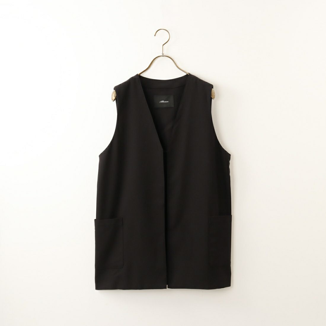 ALLUMER [アリュメール] コットンレーヨンミドルレングスジレ [8254615] 700 BLACK