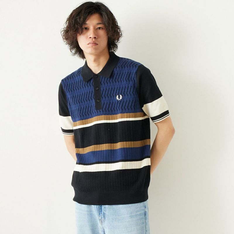 FRED PERRY [フレッドペリー] アーガイルパネルニットポロシャツ