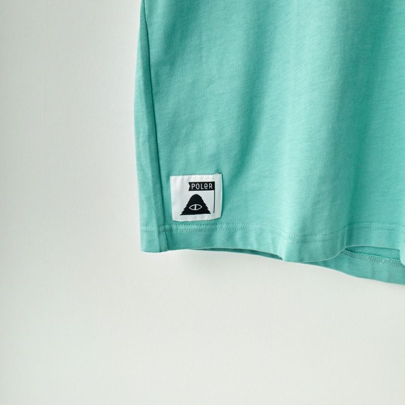 POLeR [ポーラー] 別注 FURRY HART ワンポイントロゴ刺繍ポケットTシャツ [231MCV4000-JF] SAGE GREEN