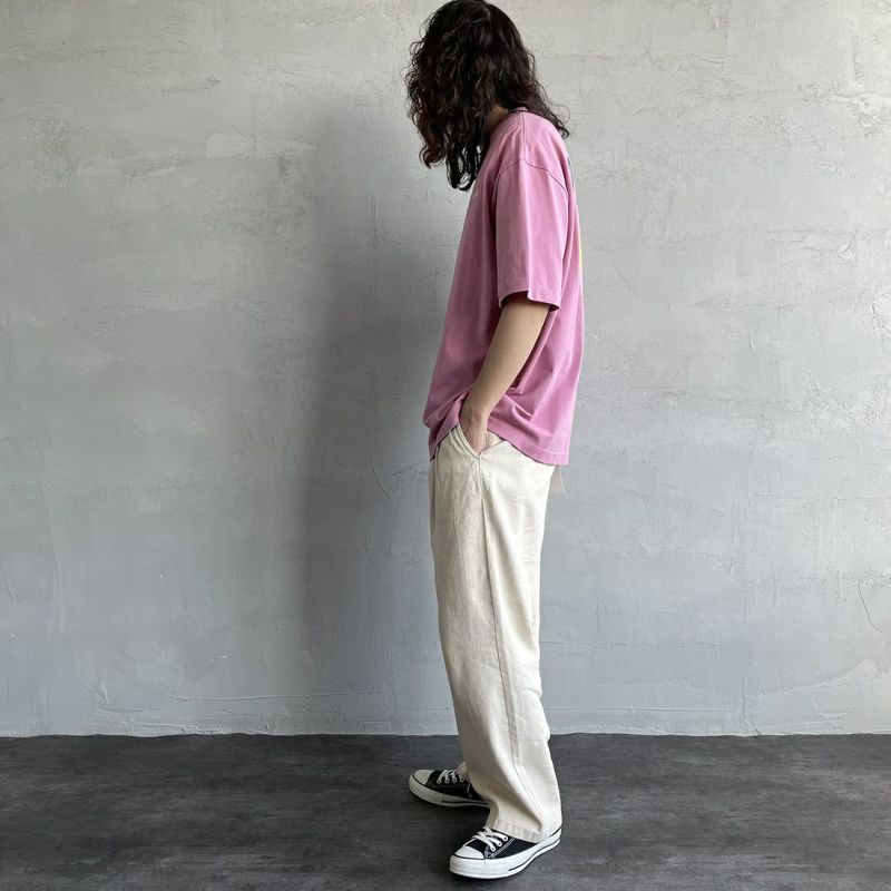 POLeR [ポーラー] 別注 POPPY バックプリントTシャツ [231MCV4002-JF] SALMON PIN &&モデル身長：173cm 着用サイズ：L&&
