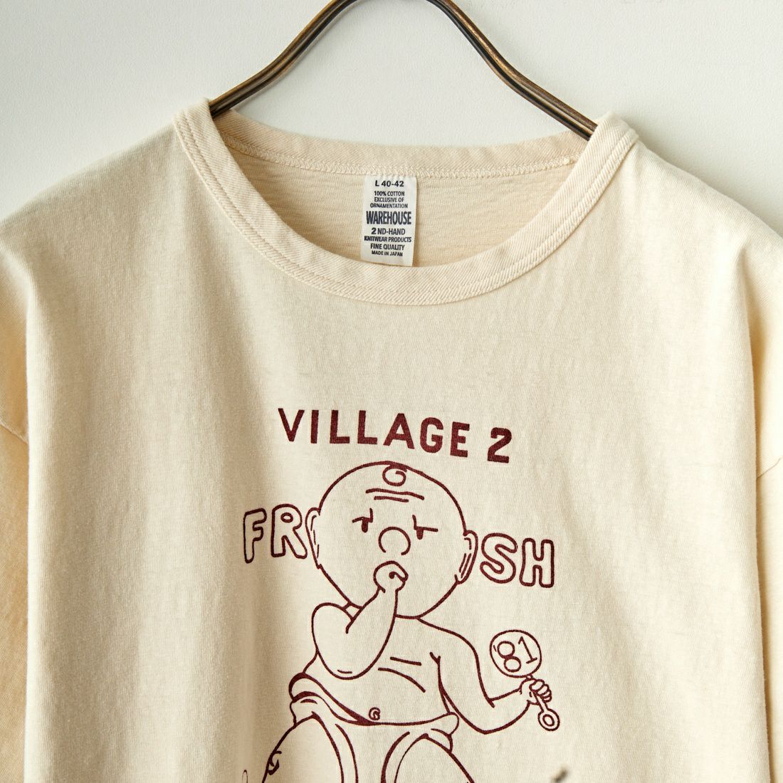 WAREHOUSE [ウエアハウス] VILLAGE2 グラフィックプリントTシャツ [4064-VILLAGE-2] ｸﾘｰﾑ