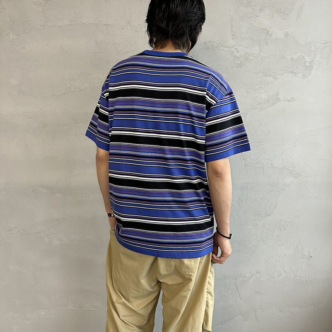 carhartt WIP [カーハートダブリューアイピー] ショートスリーブラファティTシャツ [I031603] LAZURITE&&モデル身長：173cm 着用サイズ：M&&