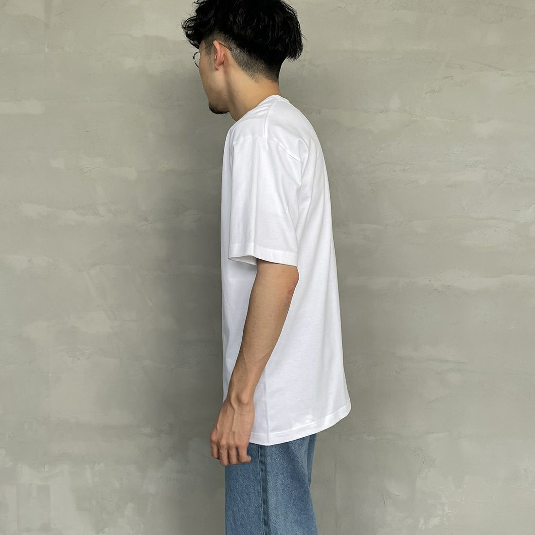 Hanes [ヘインズ] BEEFY ショートスリーブTシャツ [H5180] 010 ﾎﾜｲﾄ &&モデル身長：168cm 着用サイズ：L&&