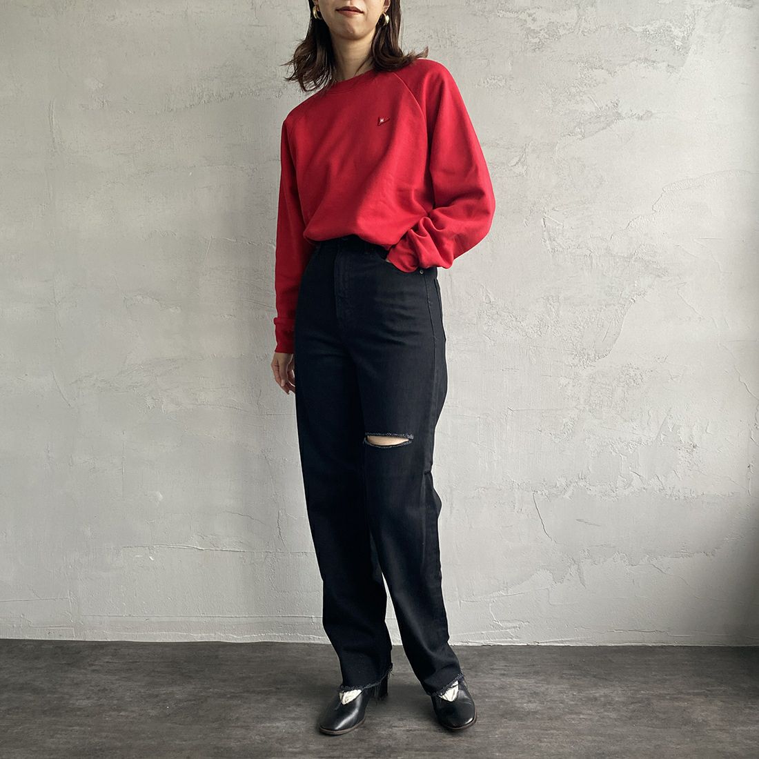 YANUK [ヤヌーク] LEA ストレートデニム [57132239] CBK&&モデル身長：163cm　着用サイズ：24&&