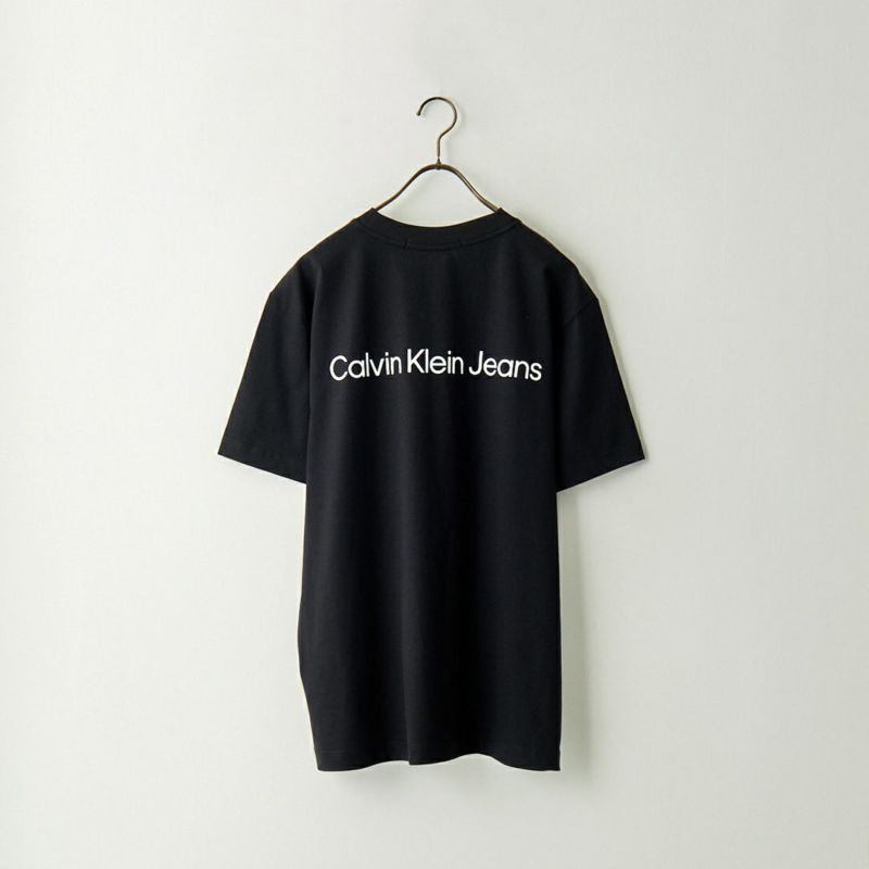 Tシャツ/カットソー(七分/長袖)カルバンクラインジーンズ袖ロゴ ビッグロゴ ロンT(L)黒 181215