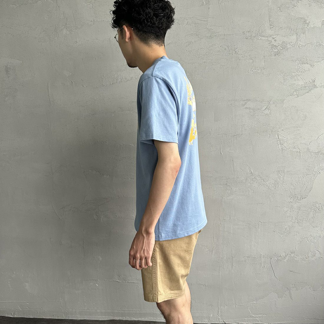 CHUMS [チャムス] サウナTシャツ [CH01-2392] A056 SKY&&モデル身長：168cm 着用サイズ：M&&