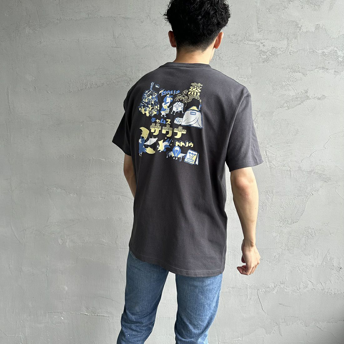 CHUMS [チャムス] サウナTシャツ [CH01-2392] G004 CHARC&&モデル身長：168cm 着用サイズ：L&&