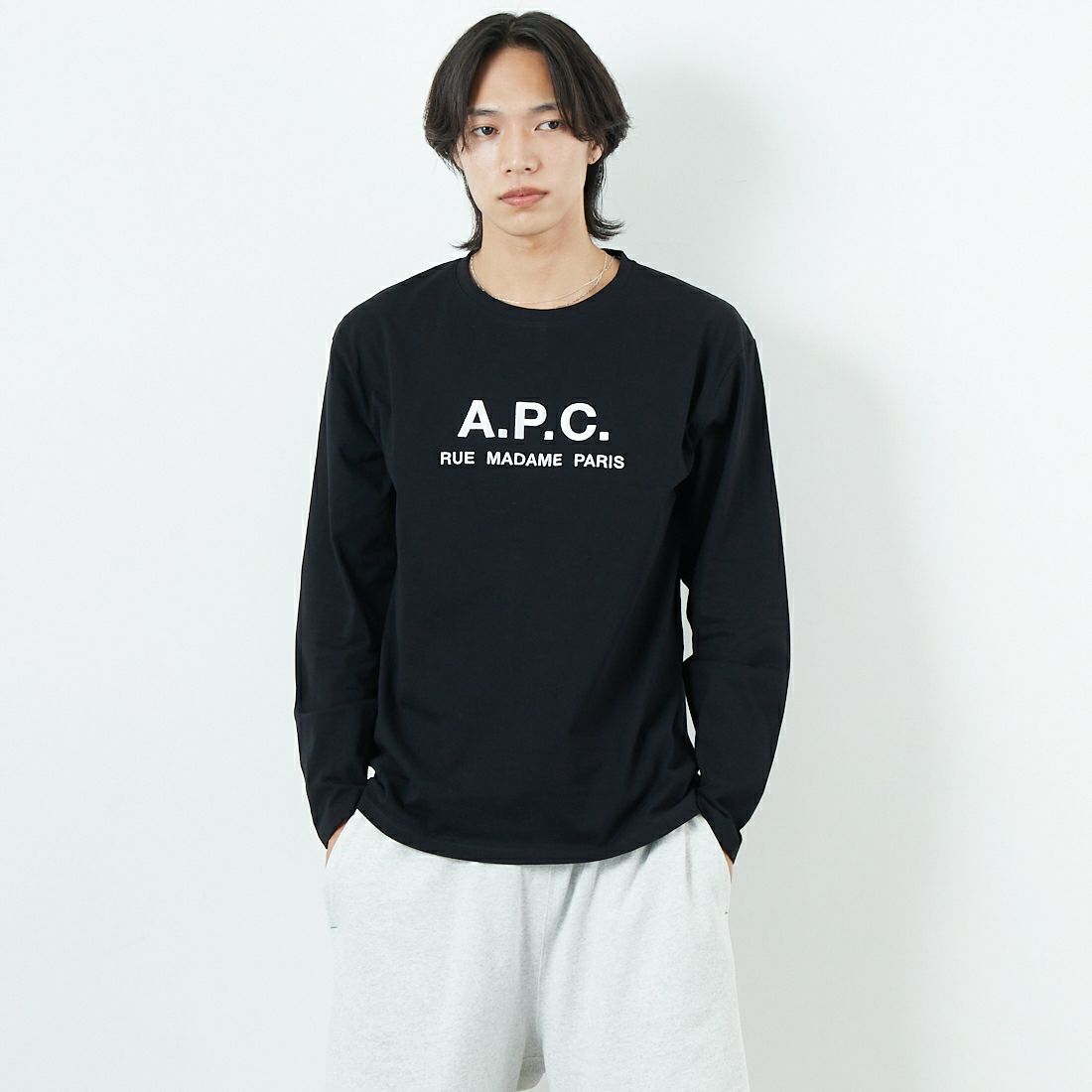 A.P.C. [アー・ペー・セー] ロゴプリント ロングスリーブTシャツ [RUE  