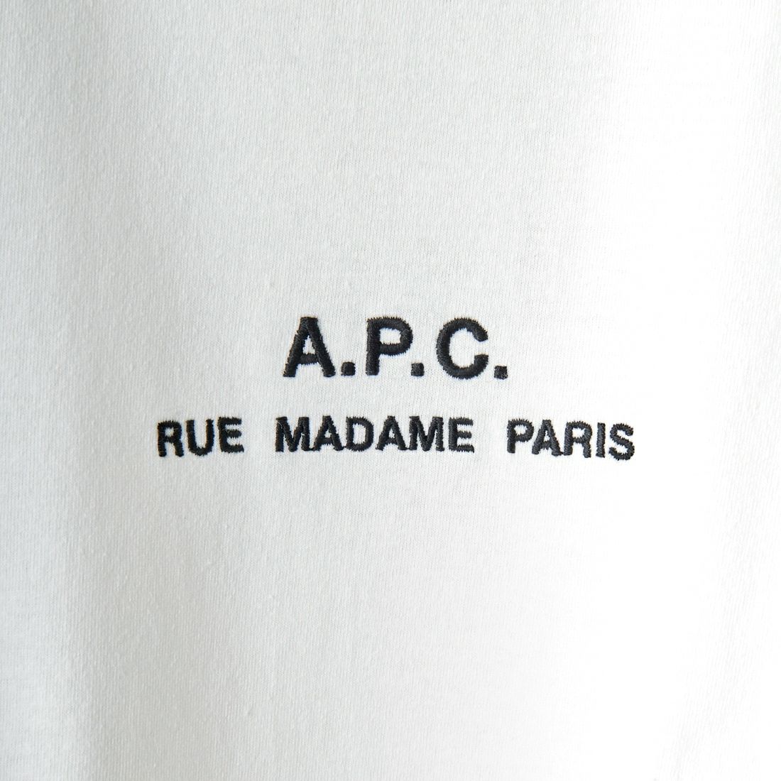 A.P.C. [アー・ペー・セー] ロゴ刺繍 ロングスリーブTシャツ [PETITE-RUE-MADAME-H] 90 BLANC