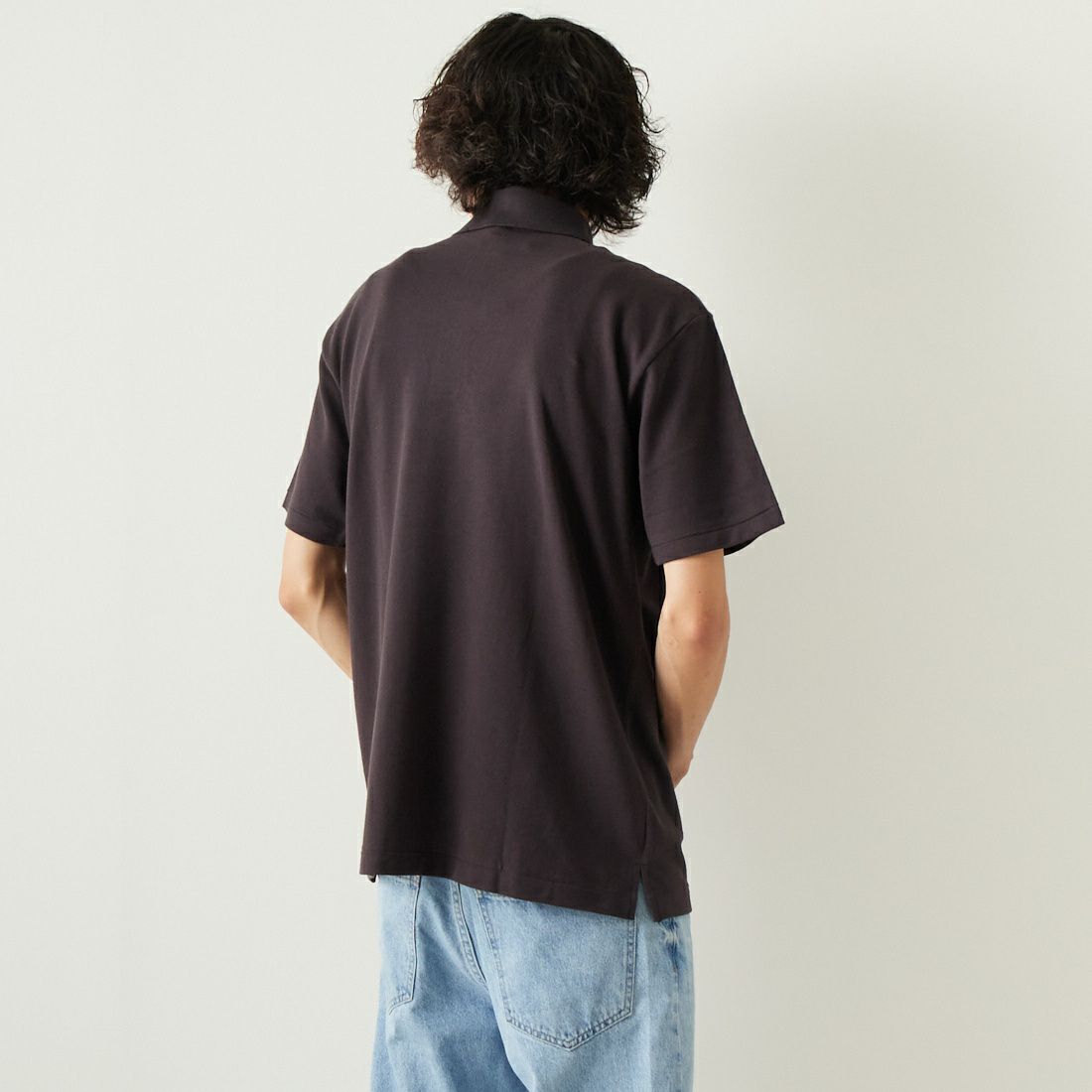 WAREHOUSE [ウエアハウス] Yusuke Hanai×WAREHOUSE&CO. 鹿の子ポロシャツ [4090] ﾌﾞﾗｯｸ &&モデル身長：182cm 着用サイズ：XL&&