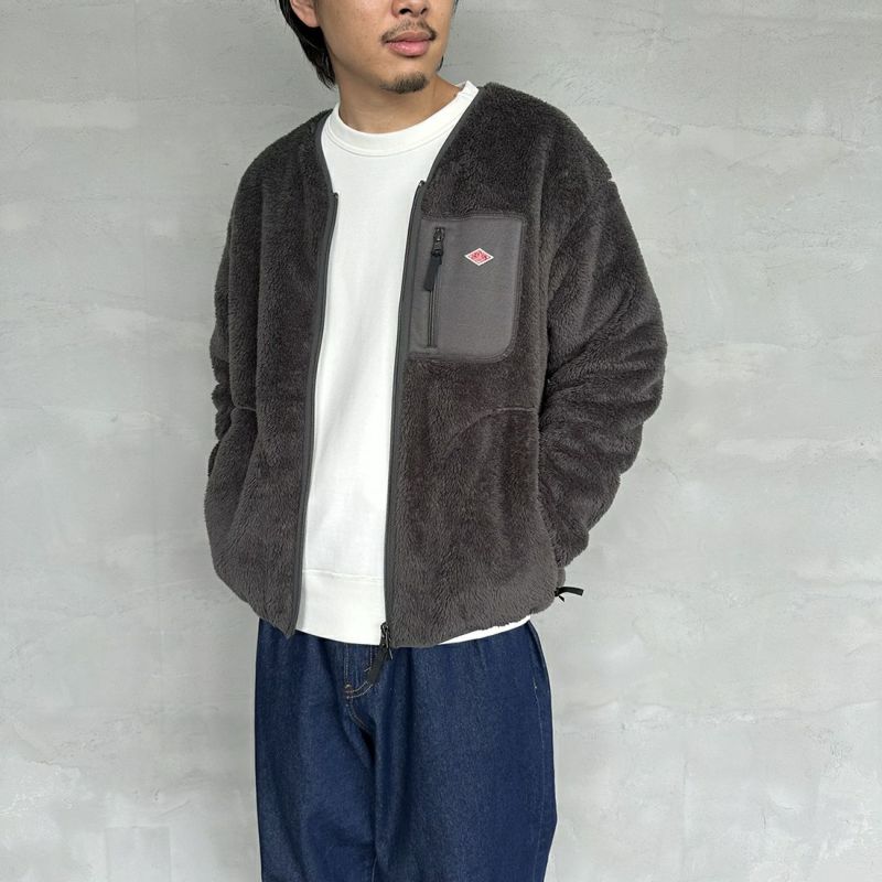 【予約商品】DANTON [ダントン] ハイパイルボアフリース ノーカラージャケット [DT-A0359HPF]