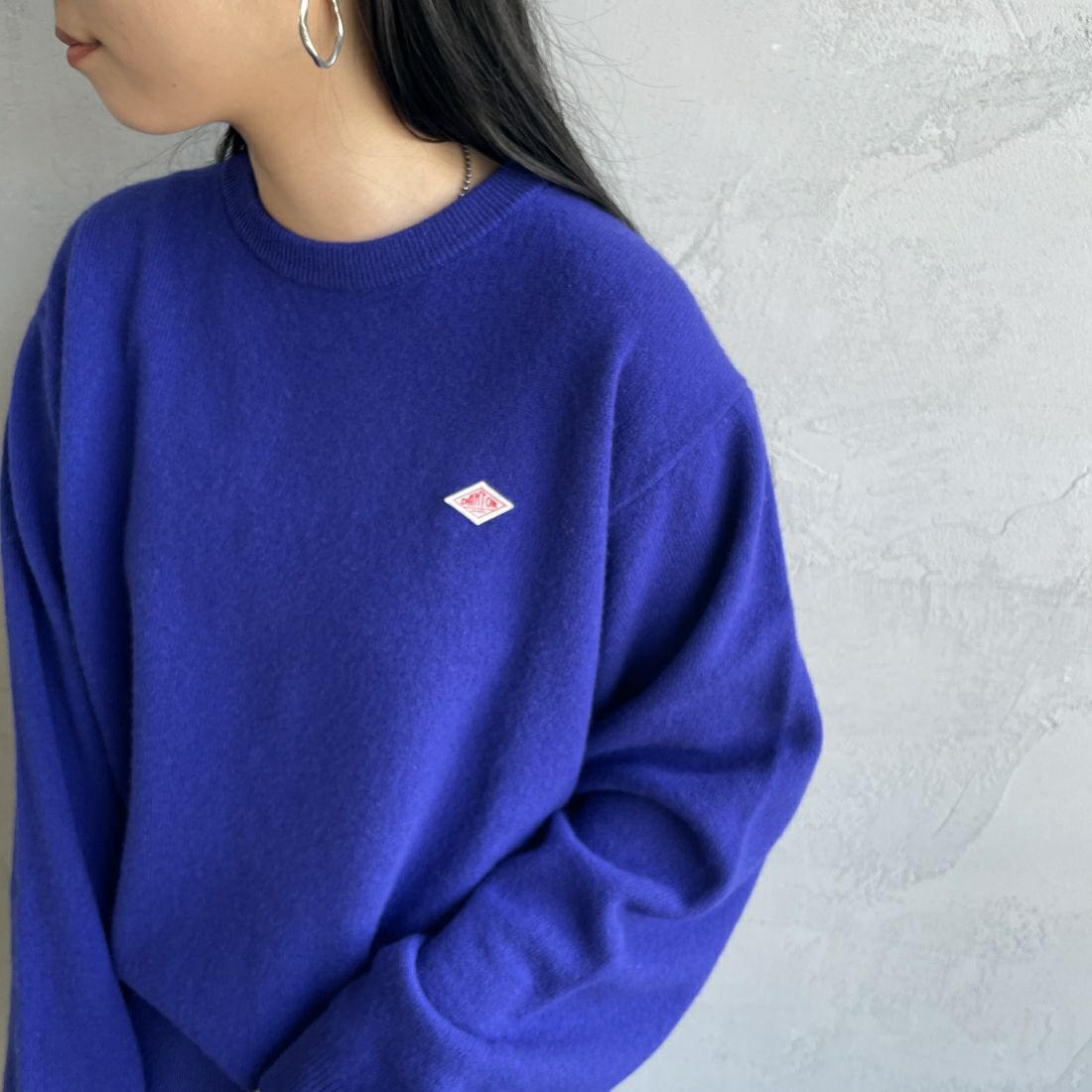 DANTON [ダントン] クルーネックプルオーバーニット [DT-D0027LMW] BLUE