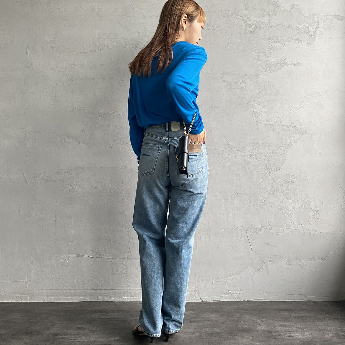 YANUK [ヤヌーク] ボーイズストレートデニム LEA/レア [57111231] TVS &&モデル身長：156cm 着用サイズ：22&&
