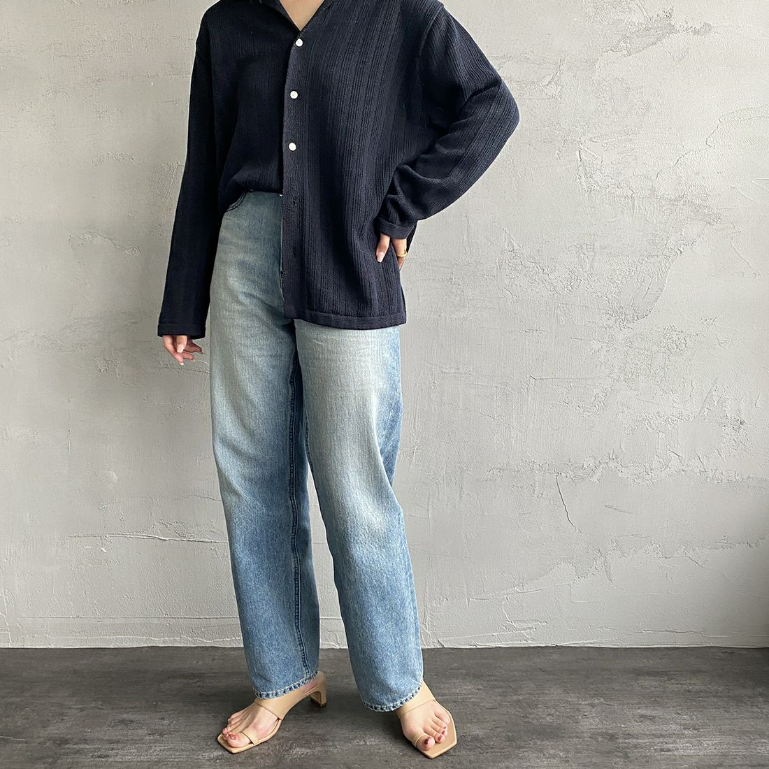 YANUK [ヤヌーク] ボーイズストレートデニム LEA/レア [57111231] TVS &&モデル身長：163cm 着用サイズ：25&&