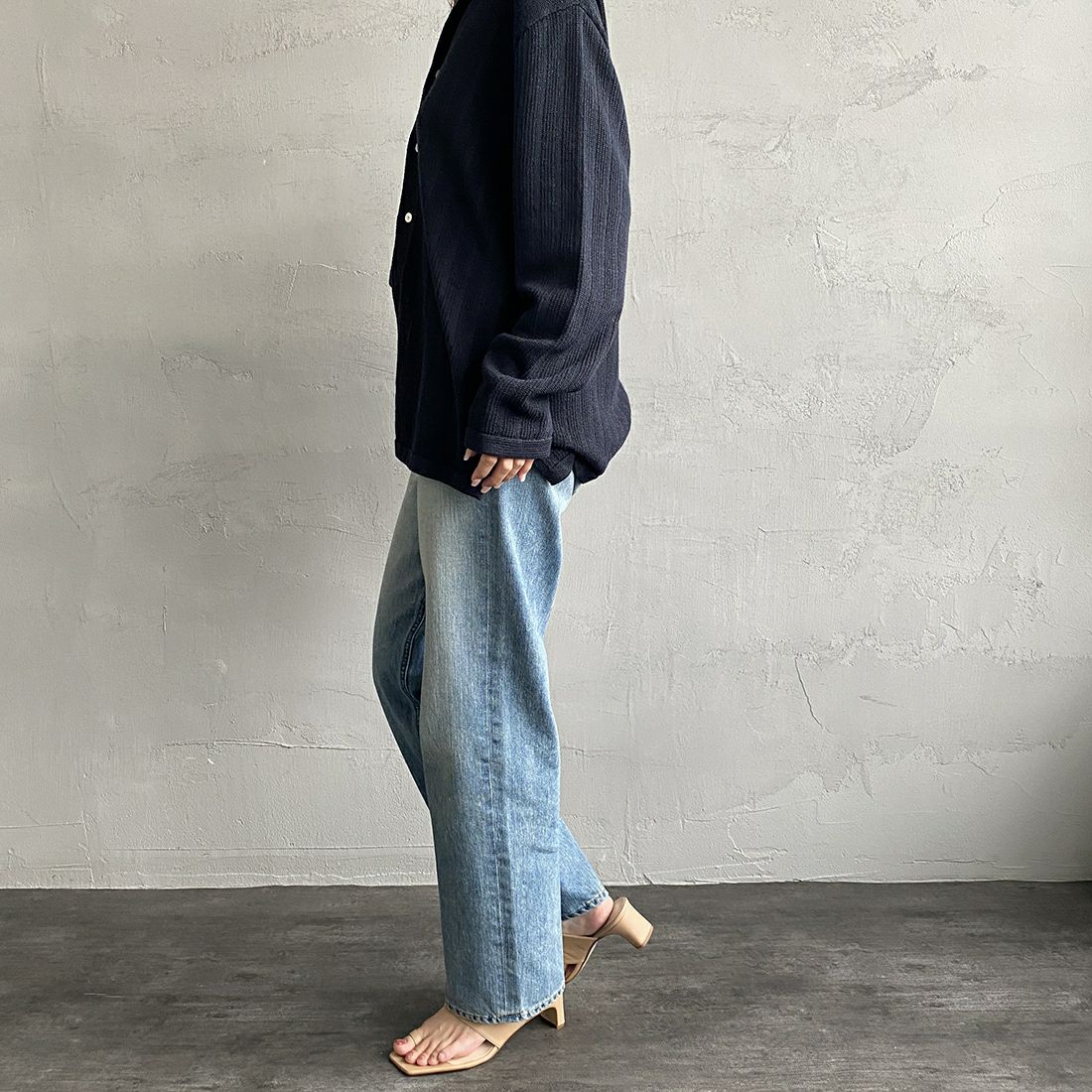 YANUK [ヤヌーク] ボーイズストレートデニム LEA/レア [57111231] TVS &&モデル身長：163cm 着用サイズ：25&&