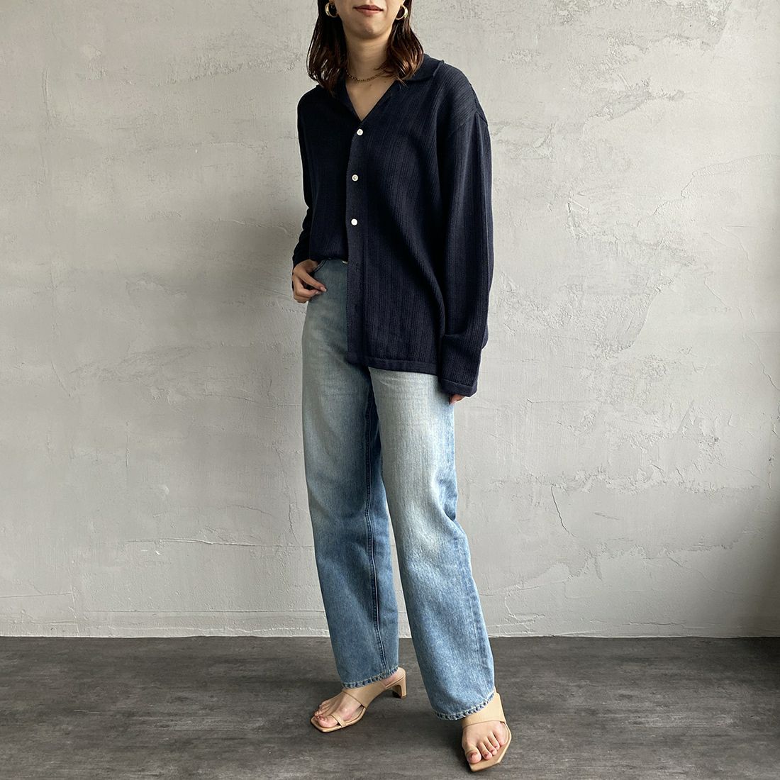 YANUK [ヤヌーク] ボーイズストレートデニム LEA/レア [57111231] TVS &&モデル身長：163cm 着用サイズ：25&&