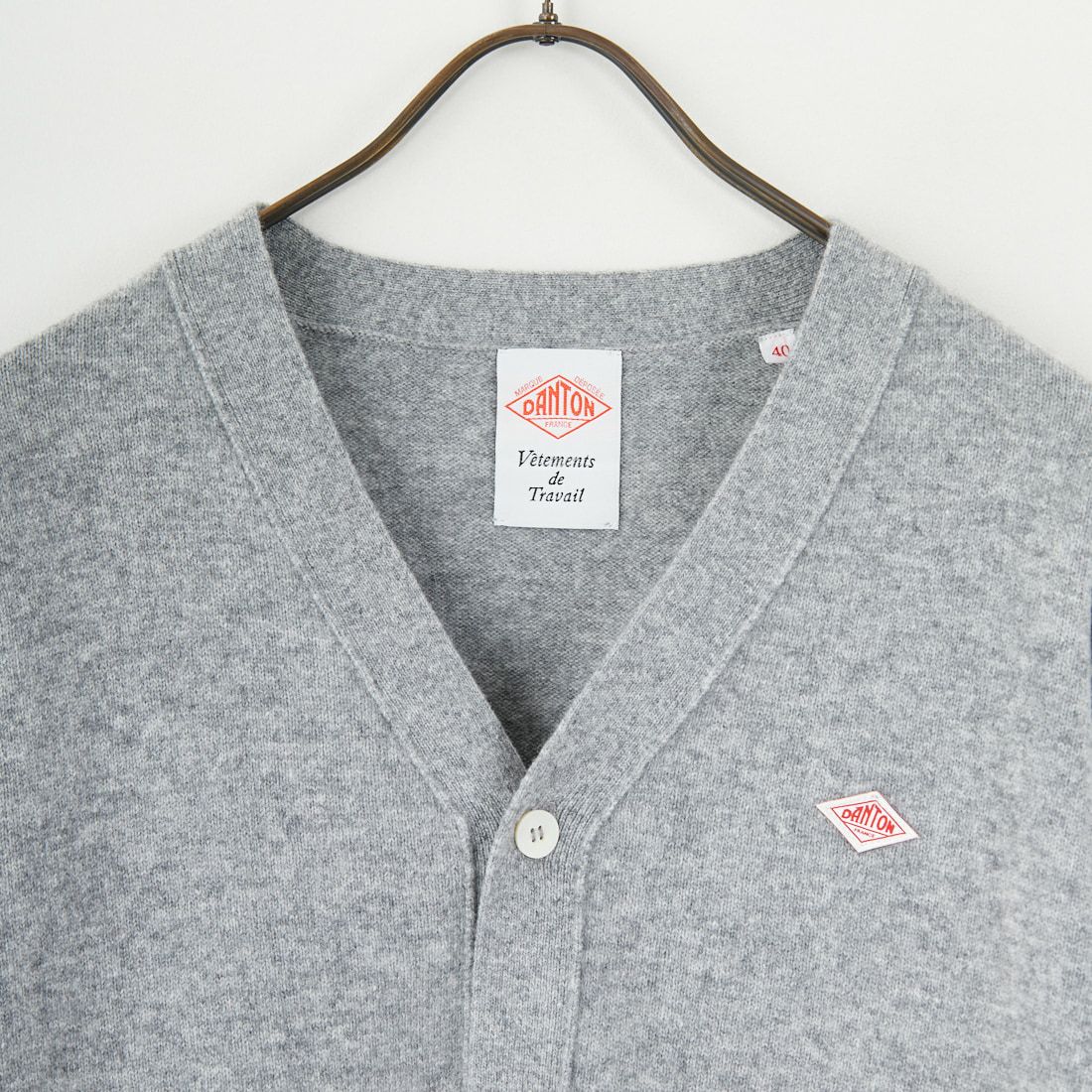 DANTON [ダントン] ラムウール Vネックカーディガン [DT-D0030LMW] LT.GREY