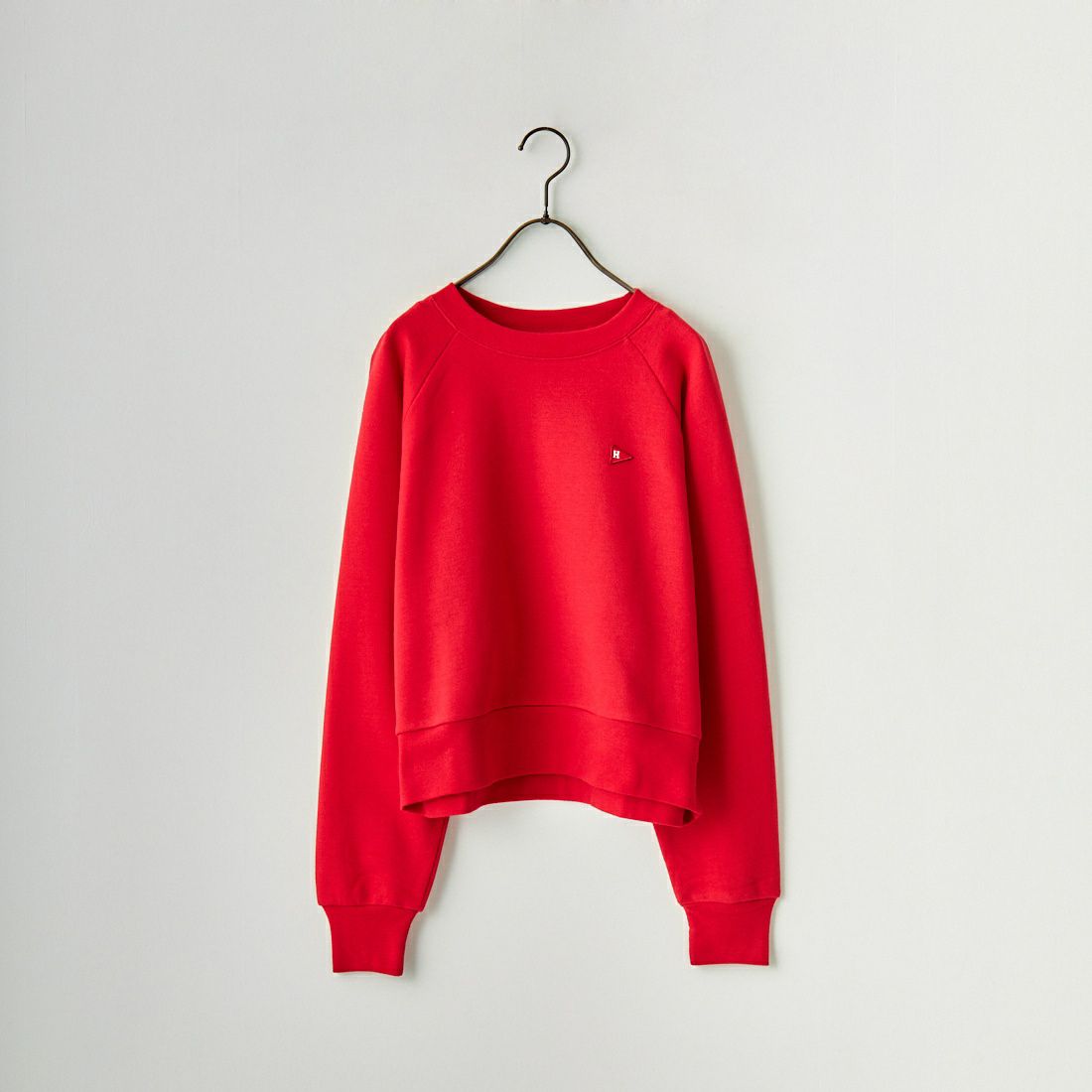 Health knit [ヘルスニット] 別注 ショート丈 クラシックラグランスリーブスウェット [H2202W002IN-JF] RED