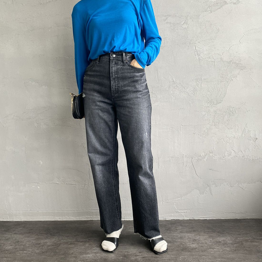 YANUK [ヤヌーク] 別注 LEA for JEANS FACTORY ボーイズストレートブラックデニム [57133504-JF]