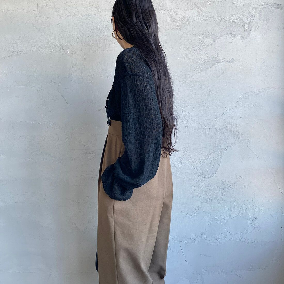 Jeans Factory Clothes [ジーンズファクトリークローズ] ハイウエストサスペンダーパンツ [219052] 35 ﾓｶ&&モデル身長：156cm　着用サイズ：F&&