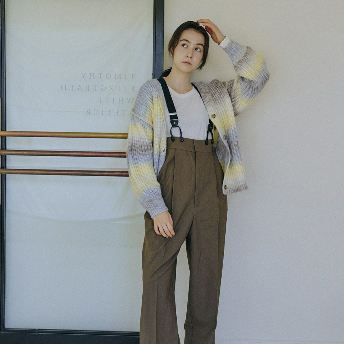 Jeans Factory Clothes [ジーンズファクトリークローズ] ハイウエストサスペンダーパンツ [219052] 35 ﾓｶ&&モデル身長：168cm　着用サイズ：F&&