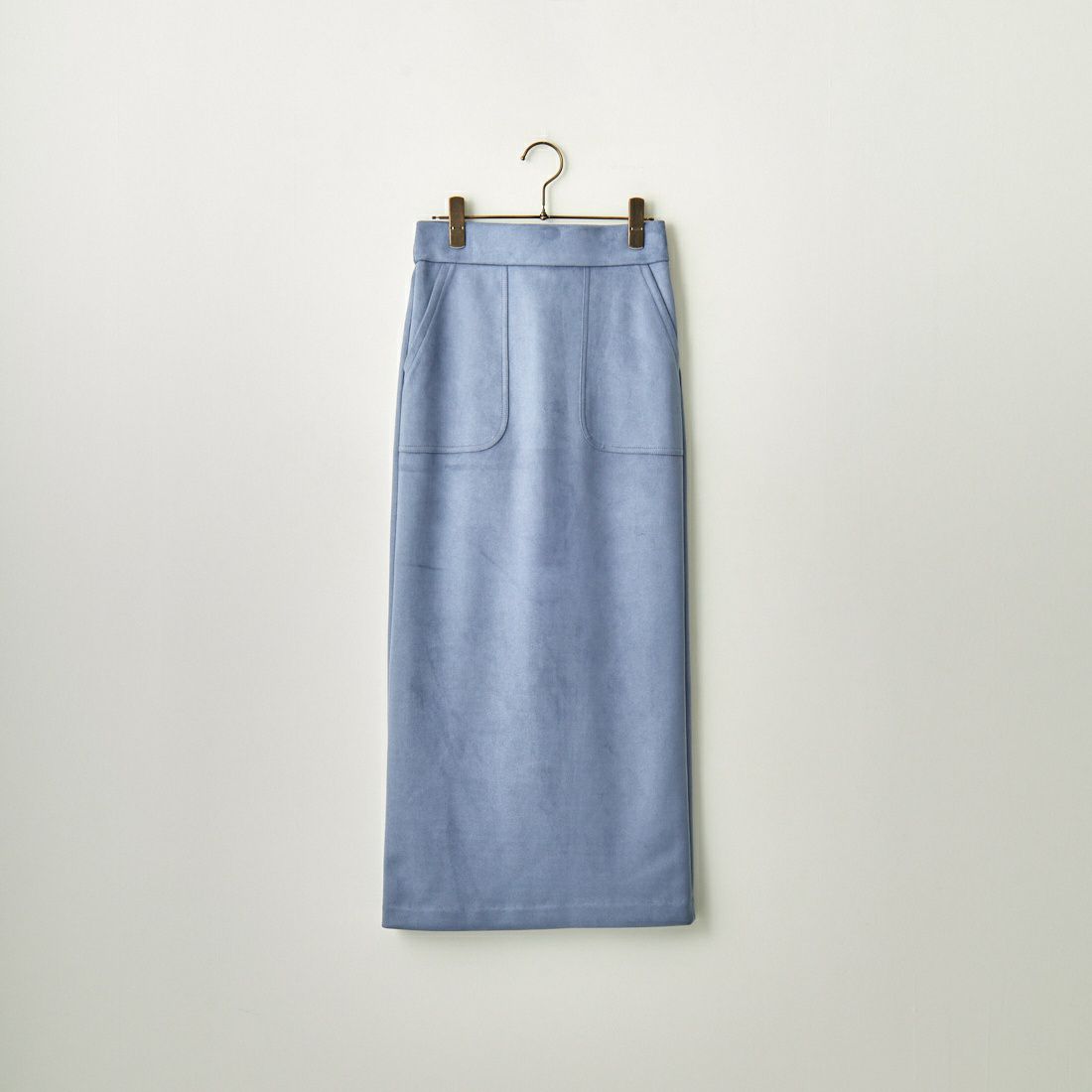 【ブルー】DOLLY SEAN ストレッチスエードタイトスカート