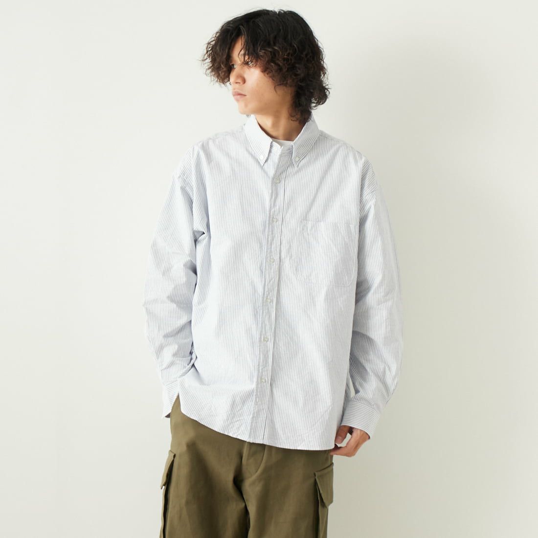 ST240 NAVY&&モデル身長：180cm 着用サイズ：L&&