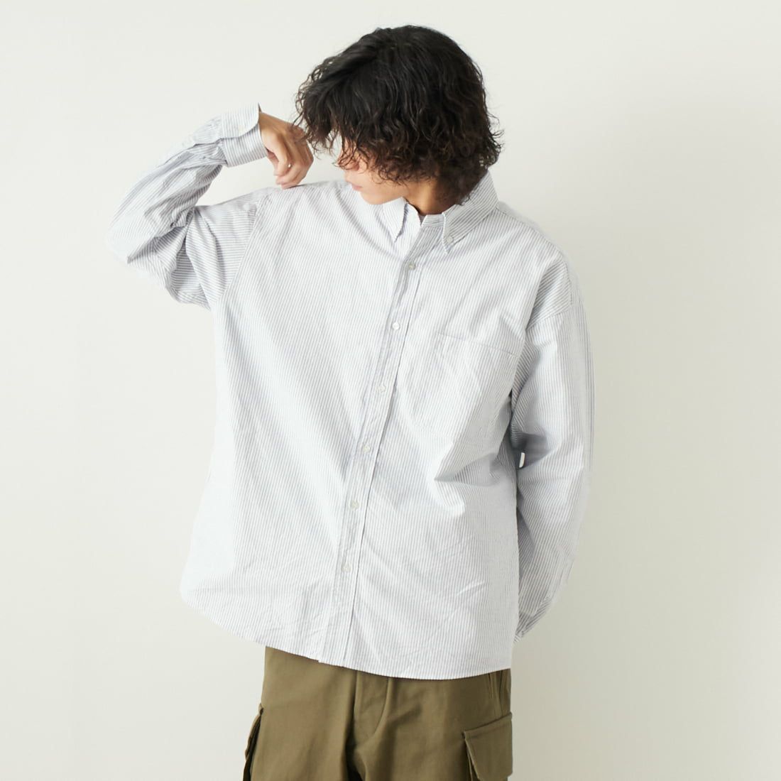 VALTA [ヴァルタ] 別注 ビックシャツ [VA23SS3029-JF] ST240 NAVY &&モデル身長：180cm 着用サイズ：L&&