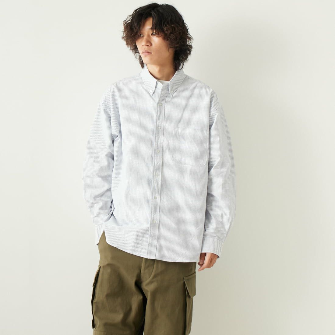 VALTA [ヴァルタ] 別注 ビックシャツ [VA23SS3029-JF] ST240 NAVY &&モデル身長：180cm 着用サイズ：L&&