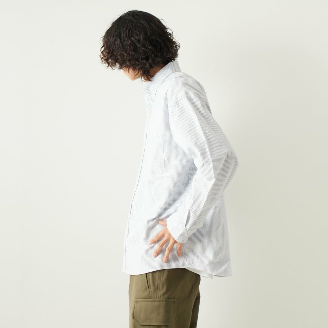 VALTA [ヴァルタ] 別注 ビックシャツ [VA23SS3029-JF] ST240 NAVY &&モデル身長：180cm 着用サイズ：L&&