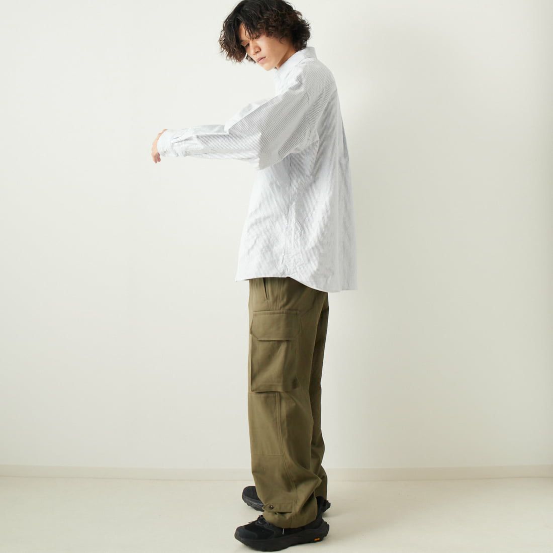VALTA [ヴァルタ] 別注 ビックシャツ [VA23SS3029-JF] ST240 NAVY &&モデル身長：180cm 着用サイズ：L&&