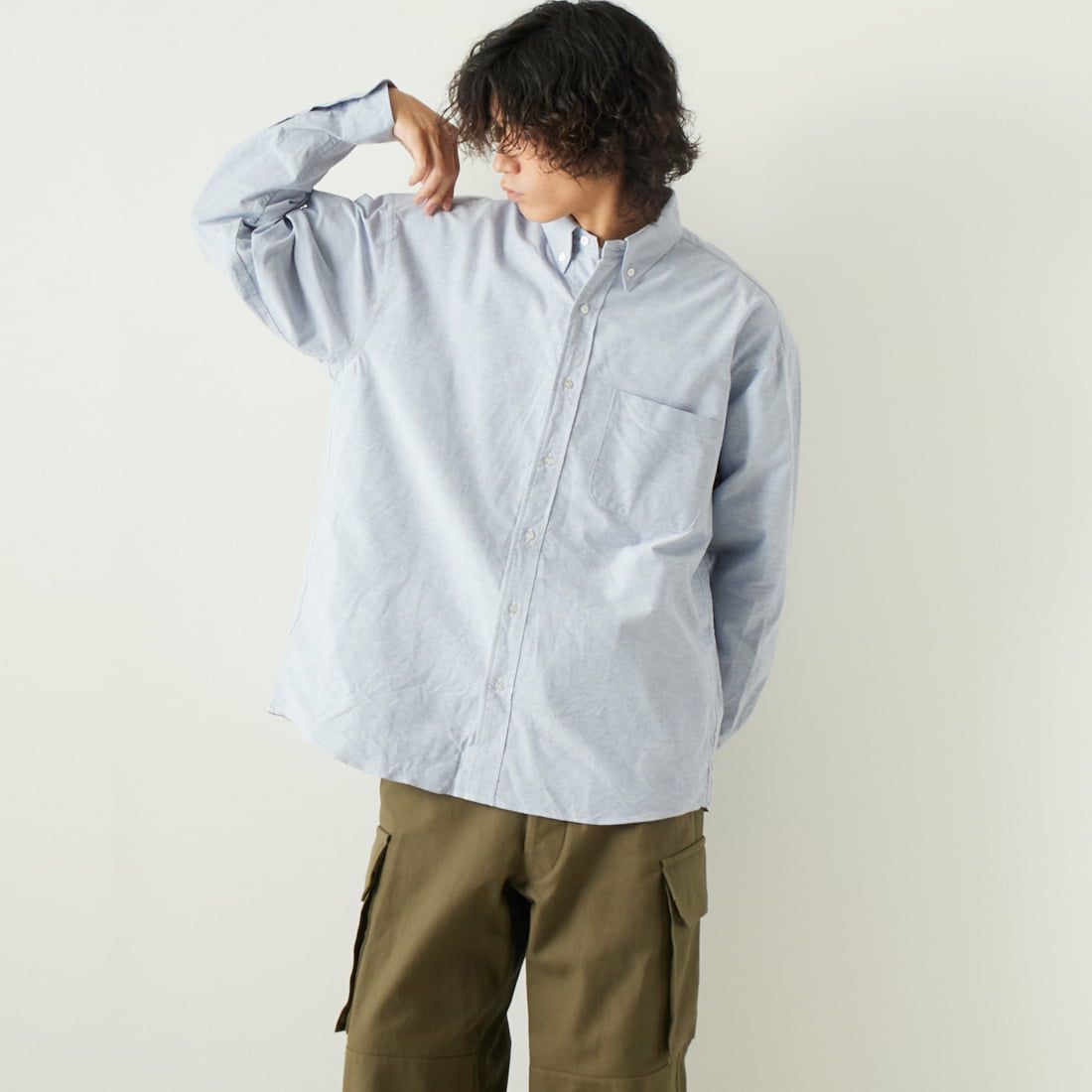 VALTA [ヴァルタ] 別注 ビックシャツ [VA23SS3029-JF] 220 BLUE &&モデル身長：180cm 着用サイズ：L&&