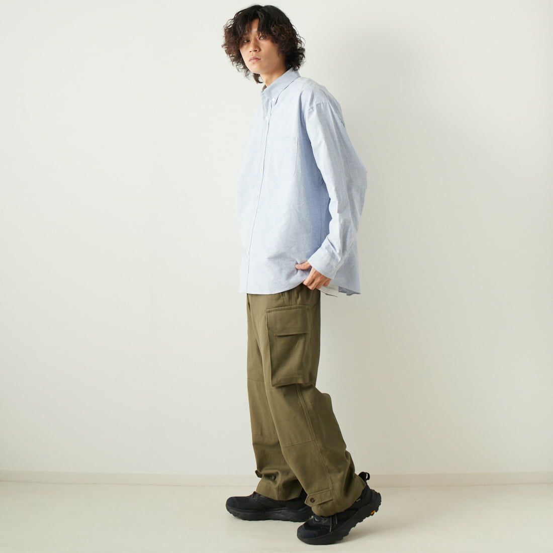 VALTA [ヴァルタ] 別注 ビックシャツ [VA23SS3029-JF] 220 BLUE &&モデル身長：180cm 着用サイズ：L&&