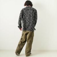 COTTON PAN [コットンパン] 有刺鉄線柄 長袖レーヨンシャツ [WIRED-LS